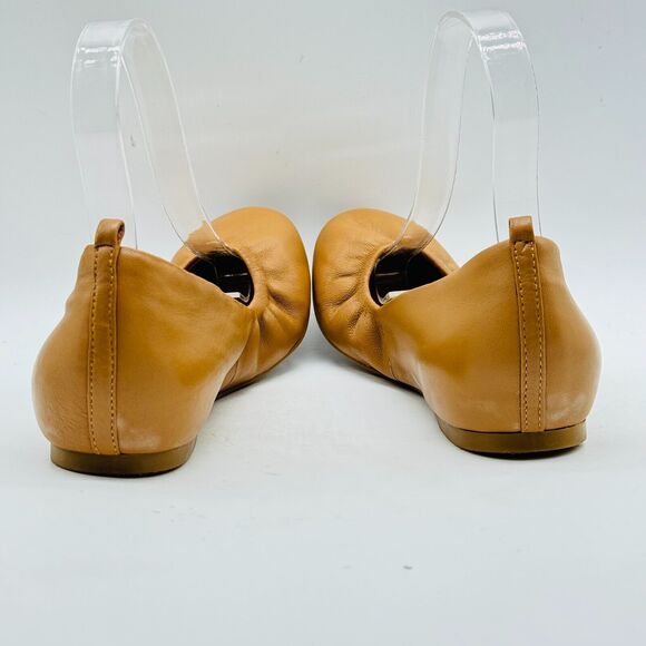 J Crew Ballet Flats Womens 7 Nude Brown Leather Cece Casual Slip On Shoes Core - Picture 6 of 11